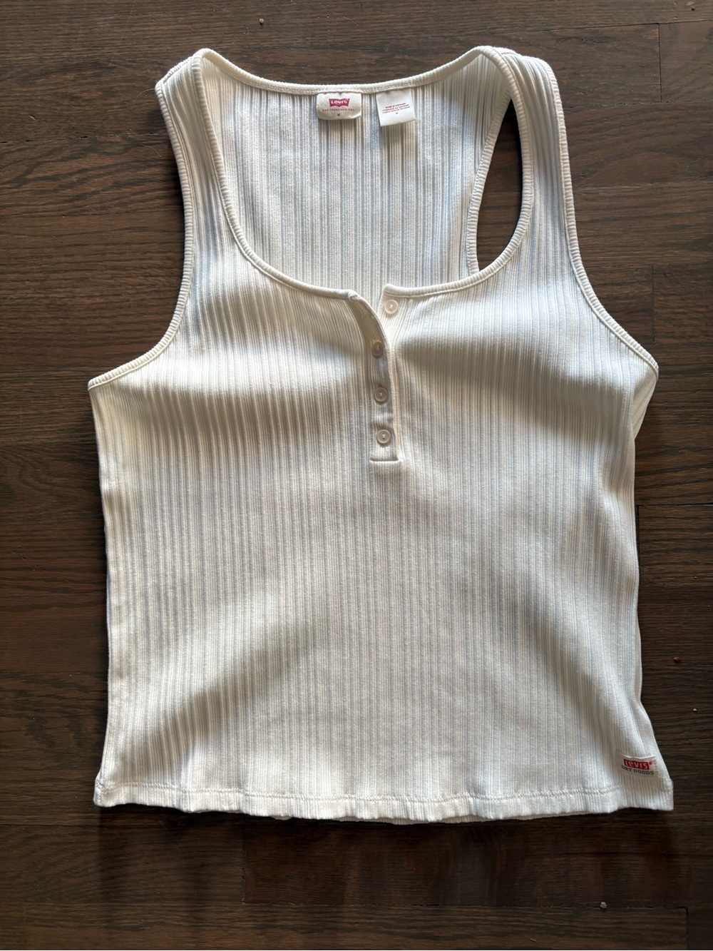 Levi's Ribbed Henley Tank — Ivory — Size M 🤍